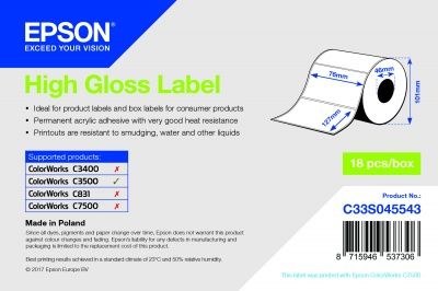 C33S045543 - High Gloss Label - 76mm x 127mm Name