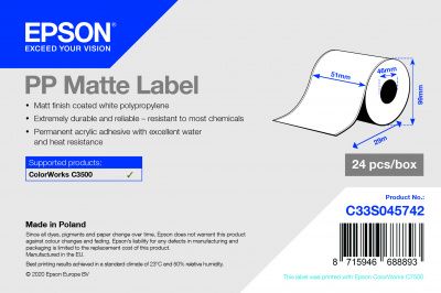 C33S045742 - PP Matte Label - 51mm x 29m Name
