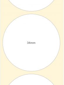 34mm Round Semi Gloss Permanent Labels