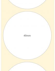 40mm Round Semi Gloss Permanent Labels
