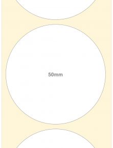 50mm Round Semi Gloss Permanent Labels