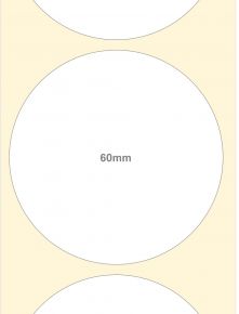 60mm Round Semi Gloss Permanent Labels