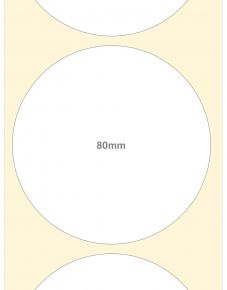 80mm Round Semi Gloss Permanent Labels