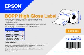 C33S045704 - BOPP High Gloss Label - 102mm x 152mm