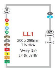 LL1 A4 Laser Copy Jet Sheet Labels