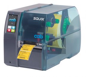 Cab SQUIX 4.3 300dpi Label Printer with a thick film printhead for direct thermal printing and centre aligned media
